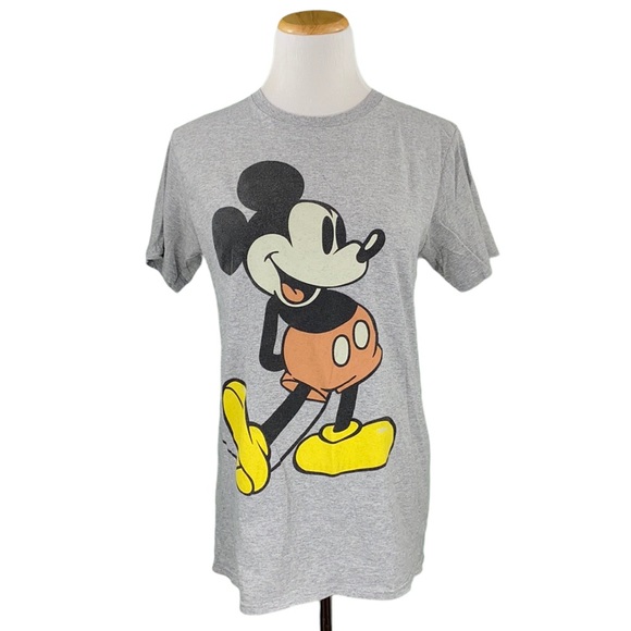 Disney Mickey Mouse Gray Short Sleeve Crew Neck Graphic Tee